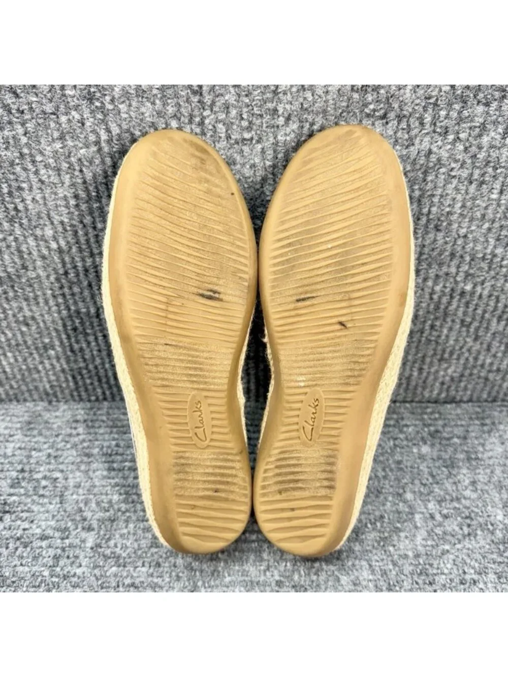 Clarks Danelly Sky Shoes Womens 8 Blue Stripe Flats Espadrille Nautical Slip On